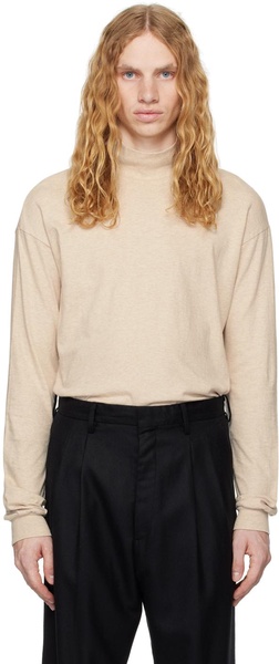 Beige Seamless Turtleneck