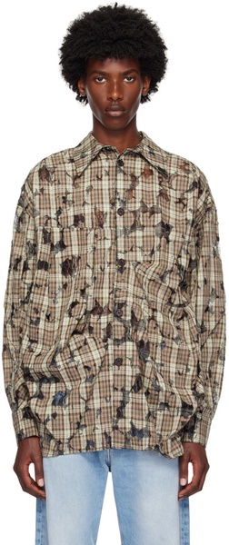 Beige Emiil Check Shirt