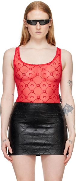 Red Moonogram Bodysuit