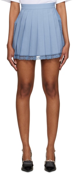 Blue Pleated Shorts