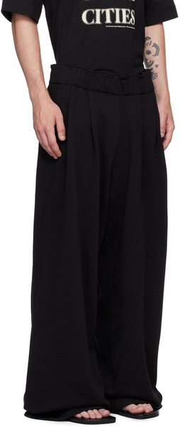 Black Pleated Sweatpants