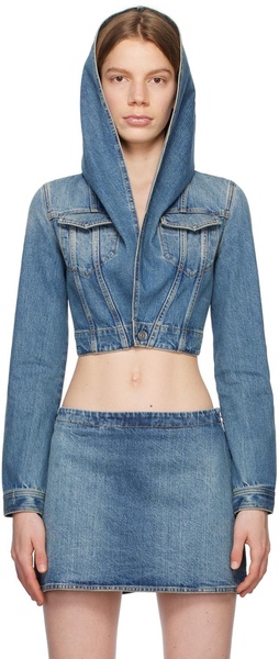 Blue Hooded Denim Jacket