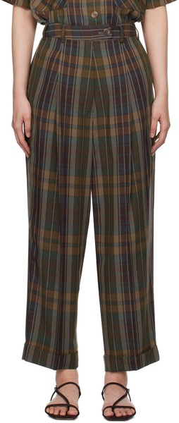 Brown Checkered Trousers