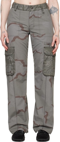 Regenerated wide-leg cargo trousers