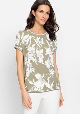 Women's Short Sleeve Abstract Floral Print T-Shirt