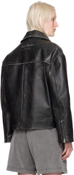 Black Padded Leather Jacket