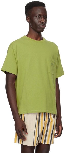 Green Embroidered Pocket T-Shirt