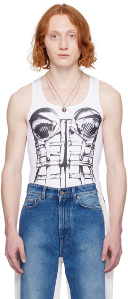 White Trompe-L'oeil Tank Top