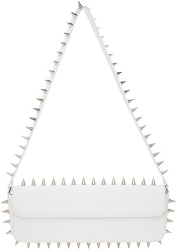 White Spike Baguette Bag