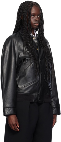 Black Varsity Leather Jacket