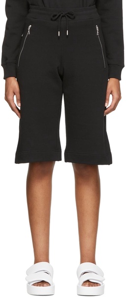 Black Terry Zipped Shorts