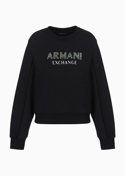 French terry crewneck sweatshirt with logo