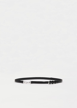 Double Clasp Leather Belt — Black