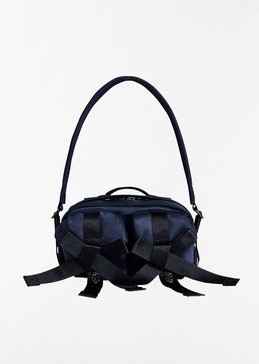 Beaded Classic Bow Crossbody Bag — Navy