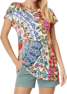 tango relaxed dolman sleeve tunic in multi