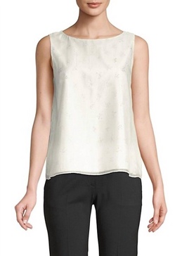 a line sleeveless top in white