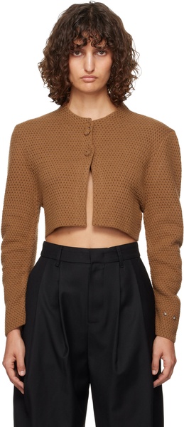 Brown Cropped Cardigan