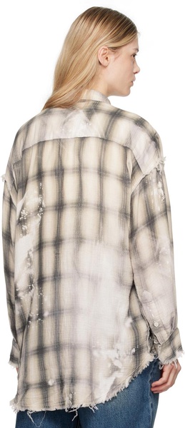 Gray Shredded Seam Shirt