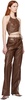 Brown Straight-Leg Faux-Leather Trousers