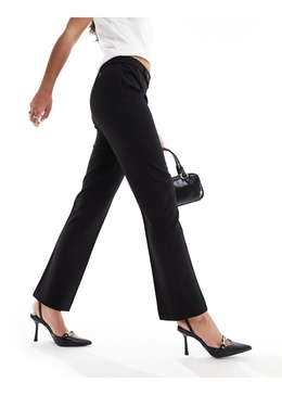 Mango slim button waist pants in black