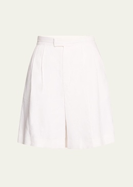 Lucia Pleated Linen Shorts