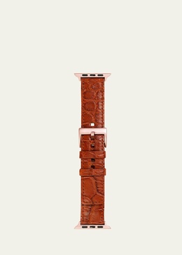 Men's Apple Watch® Matte Alligator Watch Strap, Rose Gold Finish