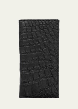 Men's Matte Alligator Leather Bifold Coat Wallet