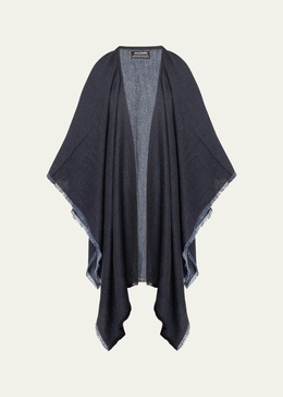 Fringed Cashmere & Silk Cape