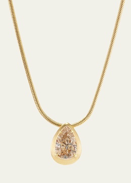 Kyrah Diamond Pear and Snake Chain Necklace