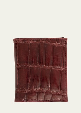 Men's Glazed Alligator Leather Bifold Wallet