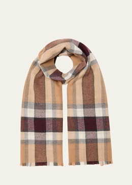 Men's Double-Face Plaid Cashmere Scarf