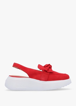 Winger Rojo Suede Knotted Sling Back Moccasins