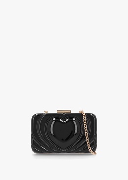 Perspex Heart Nero Clutch Bag