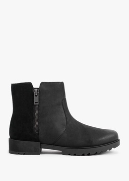 Emelie II Zip Black Sea Salt Leather Waterproof Ankle Boots