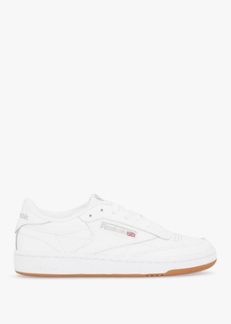 Women's Club C 85 White Light Grey Gum Leather Tennis Trainers