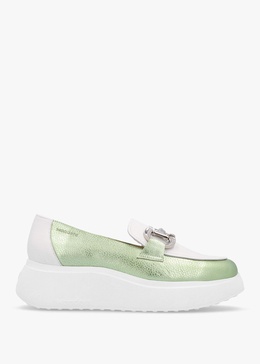 Montreal Green Metallic & White Chunky Loafers