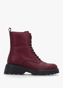 Atari Burgundy Leather Ankle Boots