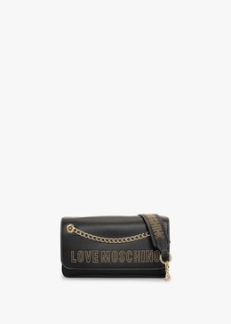 Chain Handle Black Shoulder Bag