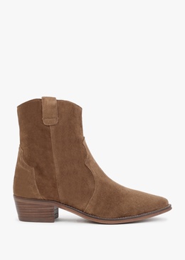 Lunette Tan Suede Cowboy Boots