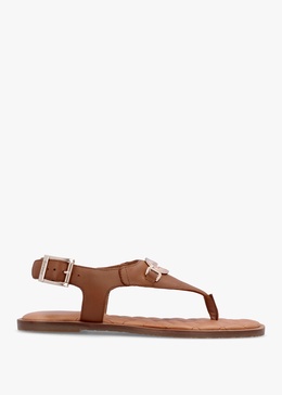 Vivienne Cognac Leather Toe Post Sandals