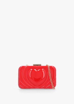 Perspex Heart Rosso Clutch Bag