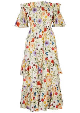 Margarita floral-print cotton maxi dress