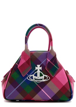 Yasmine mini tartan leather top handle bag