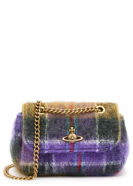 Small tartan brushed cross-body bag 