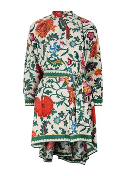 Foulard floral-print cotton mini dress