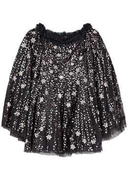 Shooting Stars off-the-shoulder embellished tulle mini dress