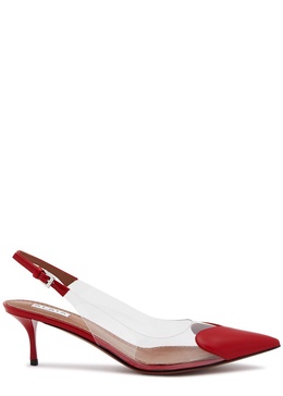 Le Cœur leather and PU slingback pumps