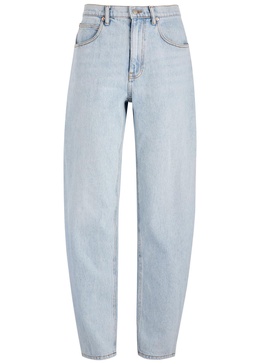 Zip-detail barrel-leg jeans 