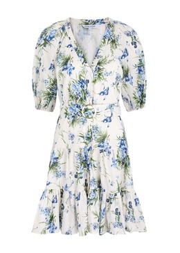 Dewey floral-print cotton mini dress 