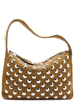 Elena studded suede shoulder bag